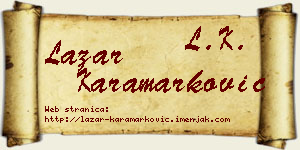 Lazar Karamarković vizit kartica
